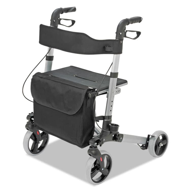 BRIGGS HEALTHCARE Gateway Aluminum Rollator, Adjusts 31" to 36", 300 lb Capacity, Titanium (BGH50150124100)