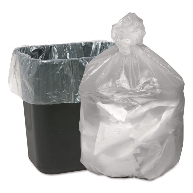 WEBSTER INDUSTRIES Waste Can Liners, 16 gal, 6 mic, 24" x 31", Natural, 50 Bags/Roll, 20 Rolls/Carton (WBIGNT2433)