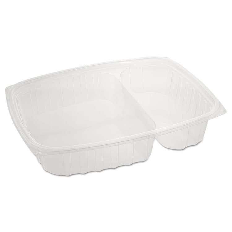 DART ClearPac Containers, 2 Compartments, 32.8 oz, 7.4 x 9 x 1.7, Clear, Plastic, 63/Pack, 4 Packs/Carton (DCCC30DE2R)