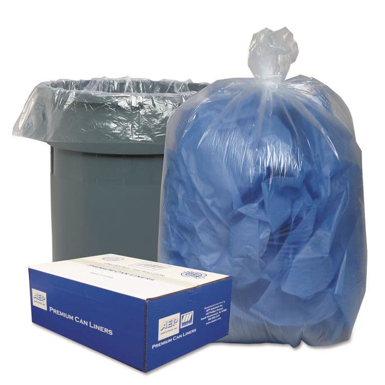 WEBSTER INDUSTRIES Linear Low-Density Can Liners, 30 gal, 0.71 mil, 30" x 36", Clear, 25 Bags/Roll, 10 Rolls/Carton (WBI303618C)
