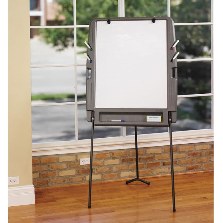ICEBERG ENTERPRISES Ingenuity Portable Flipchart Easel with Dry Erase Surface, 35" x 30", White Surface, Charcoal Gray Polyethylene Frame (ICE30227) thumbnail 4