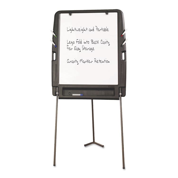 ICEBERG ENTERPRISES Ingenuity Portable Flipchart Easel with Dry Erase Surface, 35" x 30", White Surface, Charcoal Gray Polyethylene Frame (ICE30227) thumbnail 3