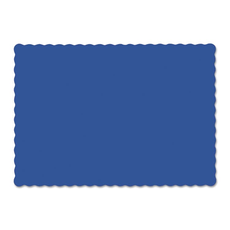 HOFFMASTER Placemats, Smooth Surface, Scalloped Edges, 13.5" x 9.5", Navy Blue, 1,000/Carton (HFM310523)