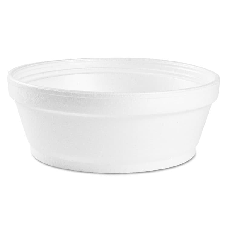 DART Foam Container, Squat, 8 oz, 4.63" Diameter x 1.13" h, White, 500/Carton (DCC8SJ32)