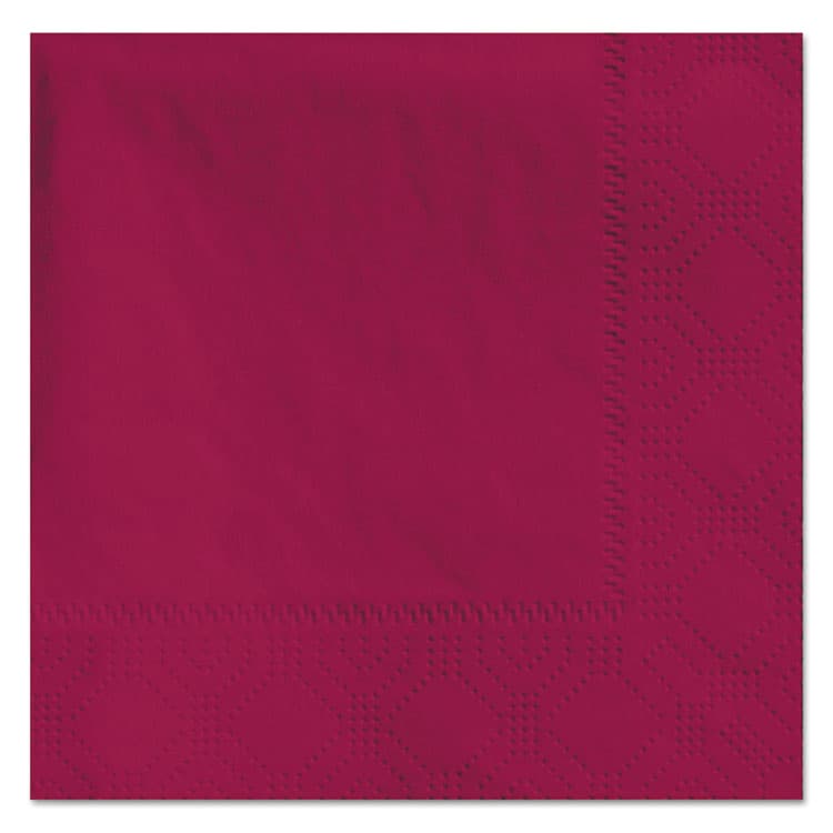 HOFFMASTER Embossed Beverage Napkins, 2-Ply, 9.5 x 9.5, Burgundy, 1,000/Carton (HFM180324)