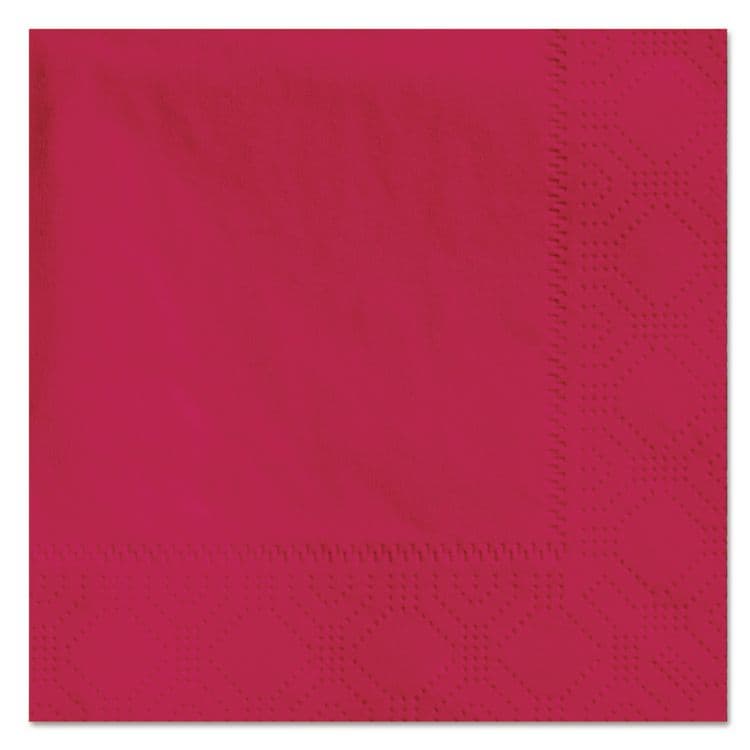 HOFFMASTER Embossed Beverage Napkins, 2-Ply, 9.5 x 9.5, Red, 1,000/Carton (HFM180311)