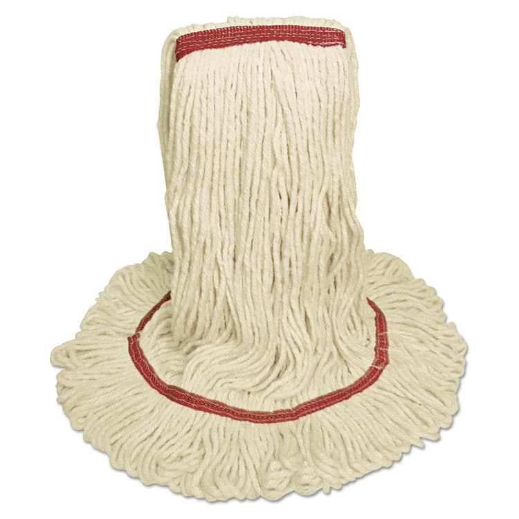 BOARDWALK Mop Head, Premium Standard Head, Cotton/Rayon Fiber, Large, White, 12/Carton (BWK503WHNB)