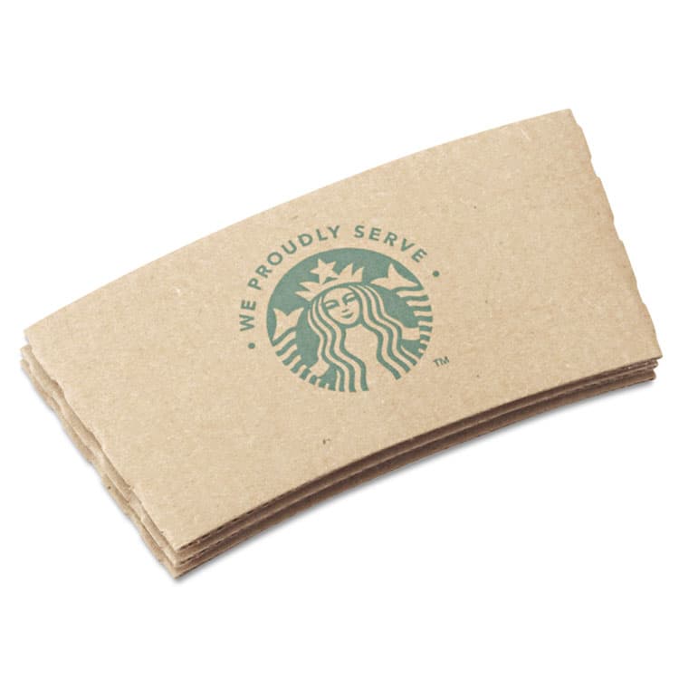 STARBUCKS COFFEE COMPANY Cup Sleeves, Fits 12, 16, 20 oz Hot Cups, Kraft, 1,380/Carton (SBK11020575)