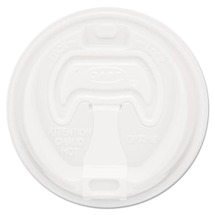 DART Optima Reclosable Lid, Fits 12 oz to 24 oz Hot Cups, Plastic, White, 100/Pack, 10 Packs/Carton (DCC16RCL)