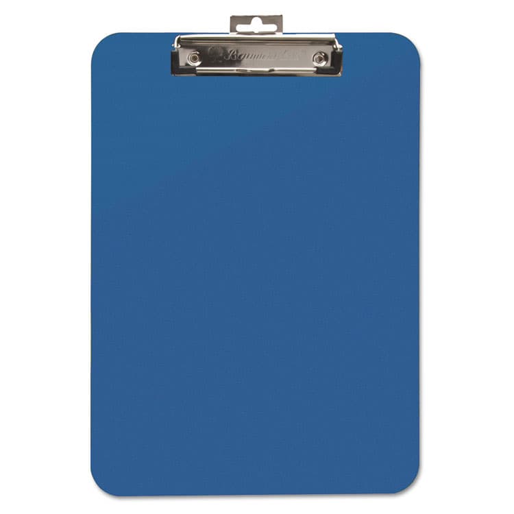 BAUMGARTENS Unbreakable Recycled Clipboard, 0.25" Clip Capacity, Holds 8.5 x 11 Sheets, Blue (BAU61623)
