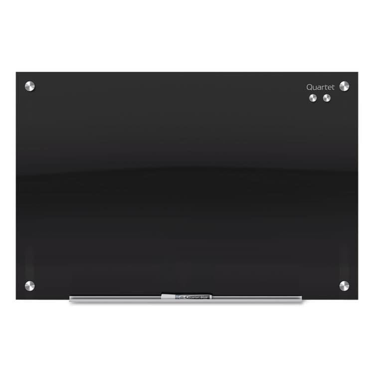 QUARTET MFG. Infinity Magnetic Glass Marker Board, 72" x 48", Black Surface (QRTG7248B)