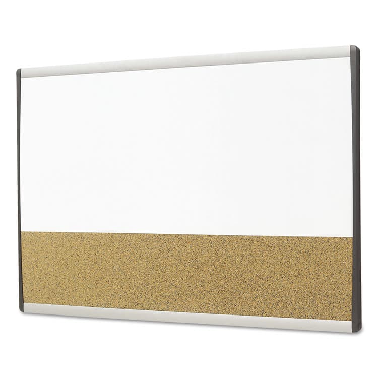 QUARTET MFG. ARC Frame Cubicle Board, Combo Dry Erase/Cork Bulletin, 30" x 18", Tan/White Surface, Satin Aluminum Frame (QRTARCCB3018) thumbnail 3
