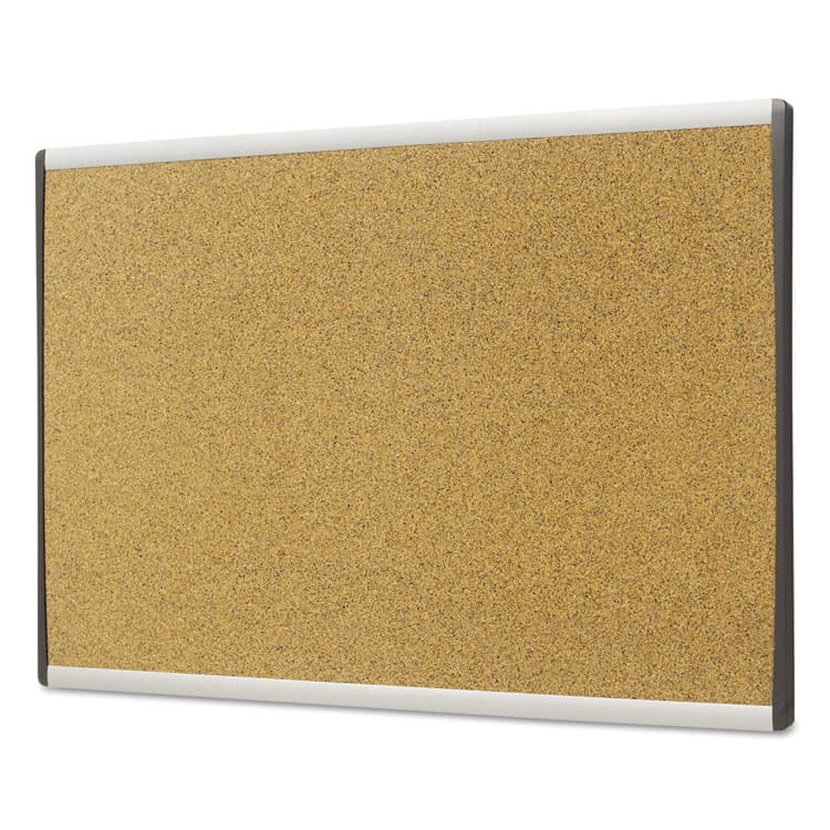QUARTET MFG. ARC Frame Cubicle Board, Cork Bulletin, 30" x 18", Tan Surface, Satin Aluminum Frame (QRTARCB3018) thumbnail 2