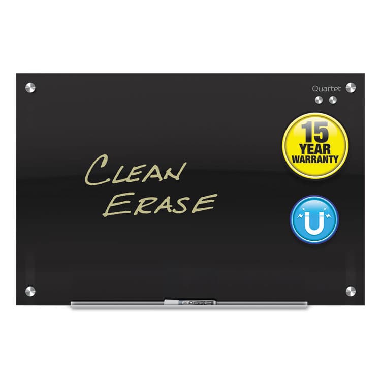 QUARTET MFG. Infinity Magnetic Glass Marker Board, 72" x 48", Black Surface (QRTG7248B) thumbnail 2