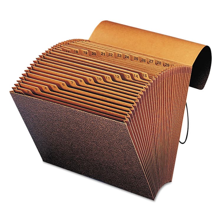 SMEAD MANUFACTURING CO. TUFF Expanding Wallet, 31 Sections, Elastic Cord Closure, 1/15-Cut Tabs, Letter Size, Redrope (SMD70367)