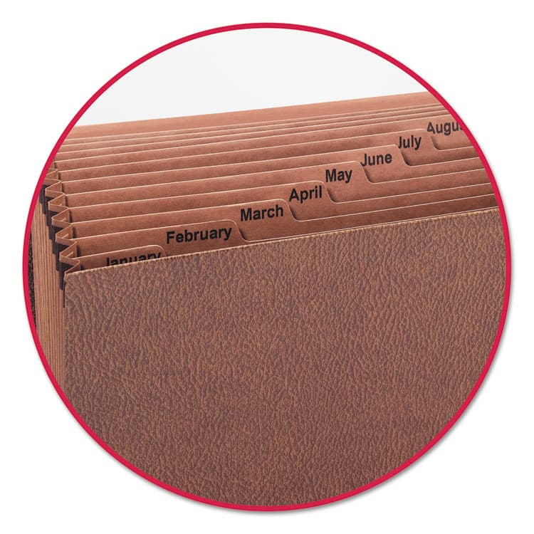 SMEAD MANUFACTURING CO. TUFF Expanding Wallet, 12 Sections, Elastic Cord Closure, 1/12-Cut Tabs, Legal Size, Redrope (SMD70390) thumbnail 4