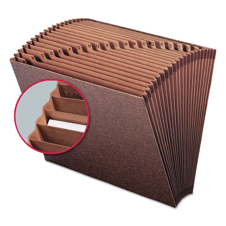 SMEAD MANUFACTURING CO. TUFF Expanding Open-Top Stadium File, 21 Sections, 1/21-Cut Tabs, Letter Size, Redrope (SMD70425) thumbnail 2