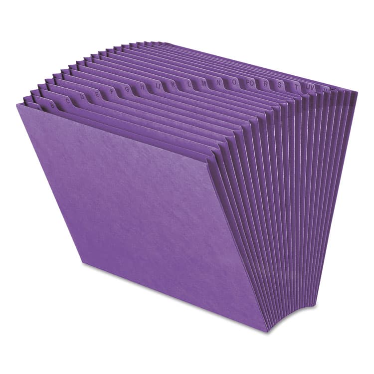 SMEAD MANUFACTURING CO. Heavy-Duty Indexed Expanding Open Top Color Files, 21 Sections, 1/21-Cut Tabs, Letter Size, Purple (SMD70721)