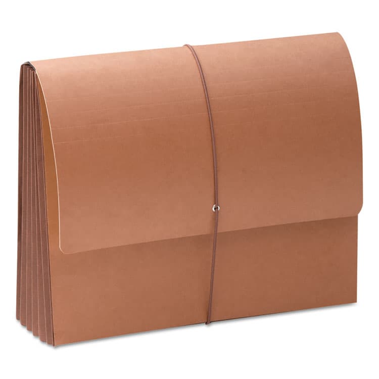 SMEAD MANUFACTURING CO. TUFF Expanding Wallets, 5.25" Expansion, 1 Section, Elastic Cord Closure, Letter Size, Redrope (SMD71164)