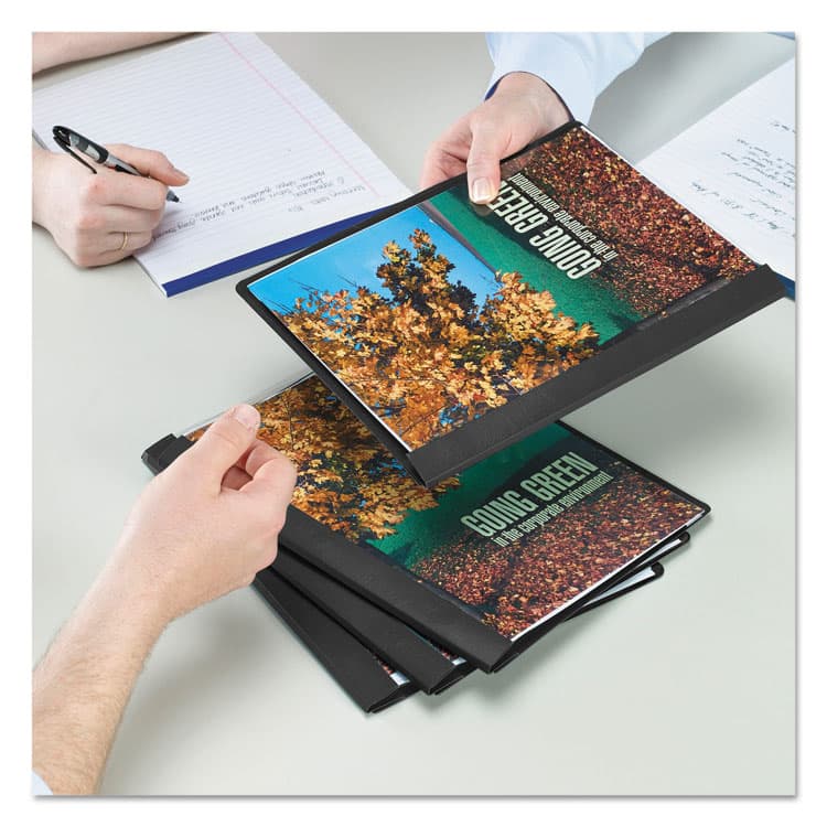 SMEAD MANUFACTURING CO. Poly Report Cover, Double-Prong Fastener, 0.5" Capacity, 8.5 x 11, Clear/Black, 25/Box (SMD87453) thumbnail 4