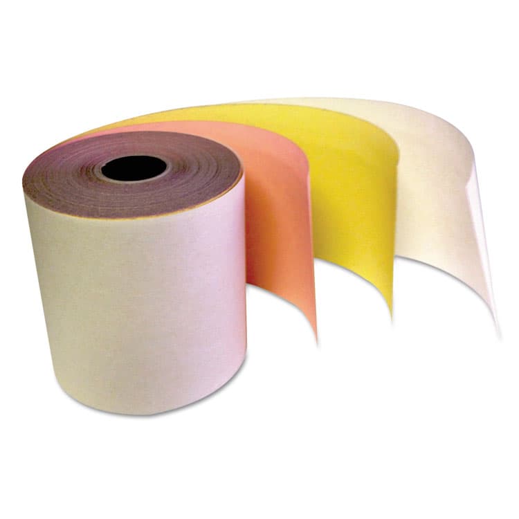 TST/IMPRESO, . Carbonless Receipt Rolls, 3" x 67 ft, White/Canary/Pink, 5/Pack (TST341510PK)
