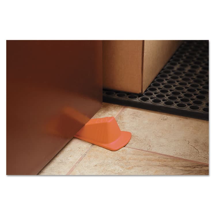 MASTER CASTER COMPANY Giant Foot Doorstop, No-Slip Rubber Wedge, 3.5w x 6.75d x 2h, Safety Orange (MAS00965) thumbnail 3