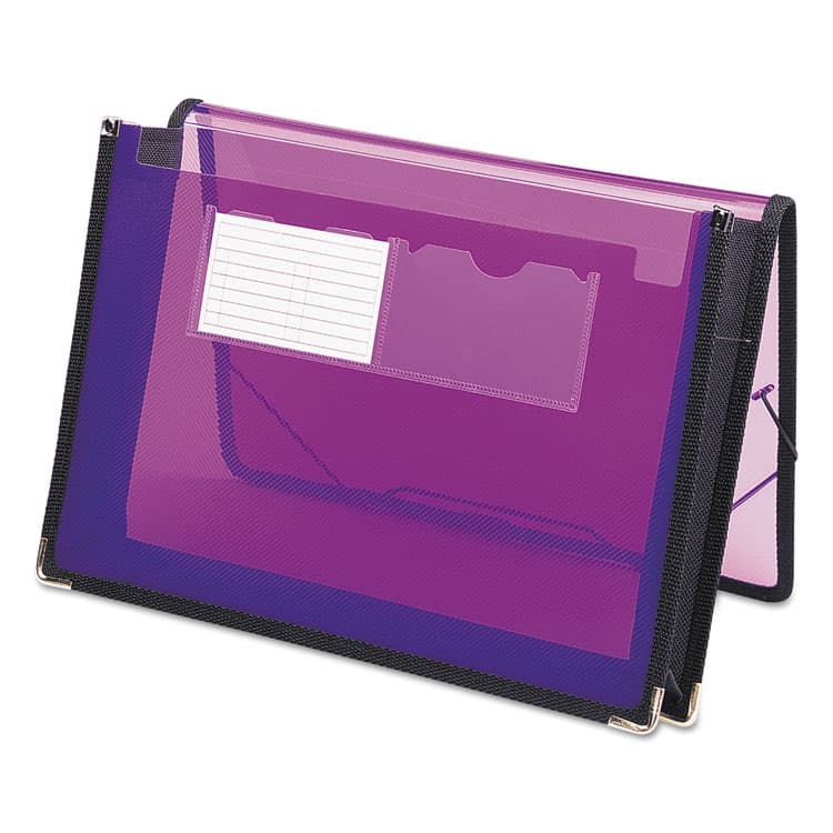 SMEAD MANUFACTURING CO. Poly Wallets, 2.25" Expansion, 1 Section, Elastic Cord Closure, Letter Size, Translucent Purple (SMD71952)