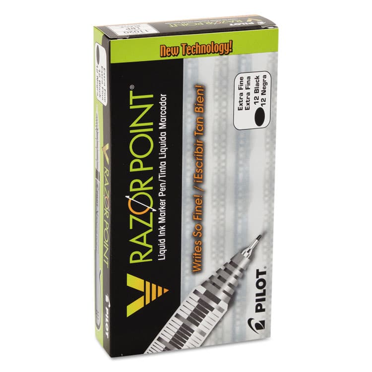 PILOT CORP. OF AMERICA V Razor Point Liquid Ink Porous Point Pen, Stick, Extra-Fine 0.5 mm, Black Ink, Gray/Smoke Barrel, Dozen (PIL11020) thumbnail 2