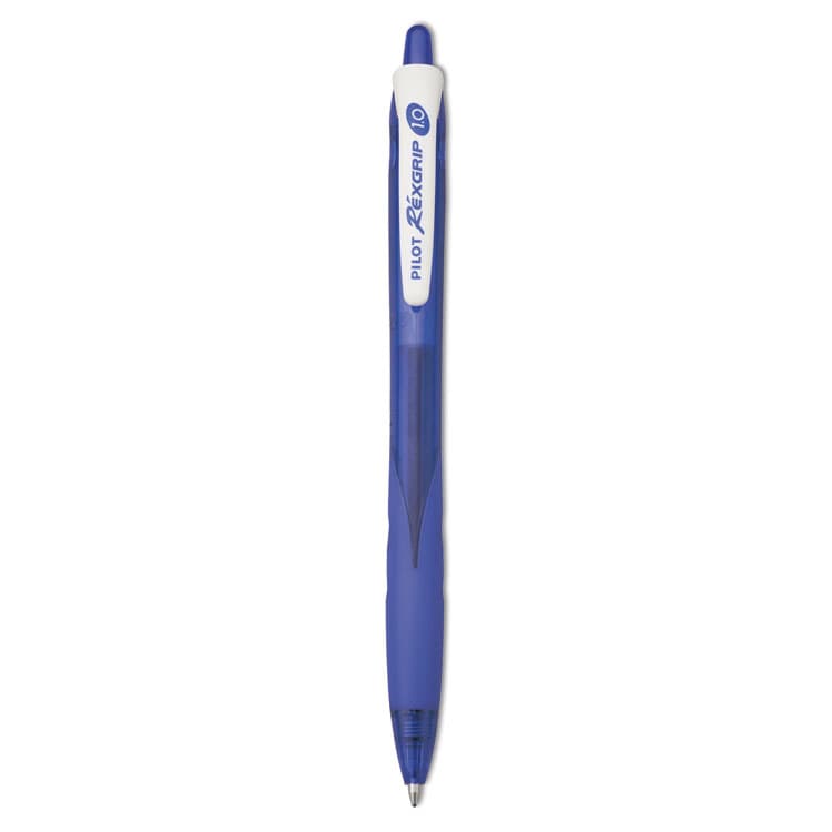 PILOT CORP. OF AMERICA RexGrip BeGreen Ballpoint Pen, Retractable, Medium 1 mm, Blue Ink, Translucent Blue Barrel, Dozen (PIL32371)