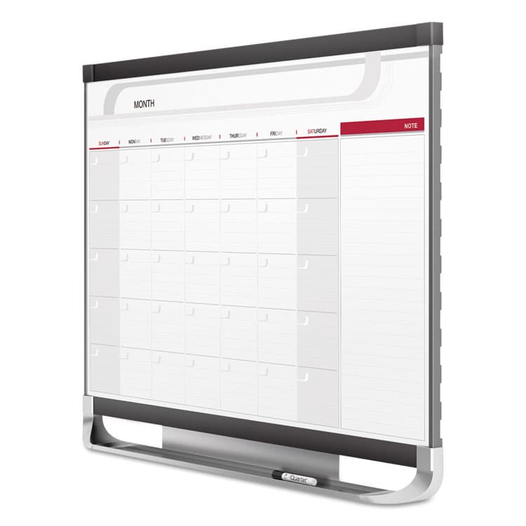QUARTET MFG. Prestige 2 Magnetic Total Erase Monthly Calendar, 36" x 24", White Surface, Graphite Gray Fiberboard/Plastic Frame (QRTCP32P2) thumbnail 4