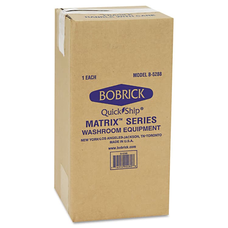 BOBRICK WASHROOM Matrix Series Two-Roll Tissue Dispenser, 6.25 x 6.88 x 13.5, Gray (BOB5288) thumbnail 2