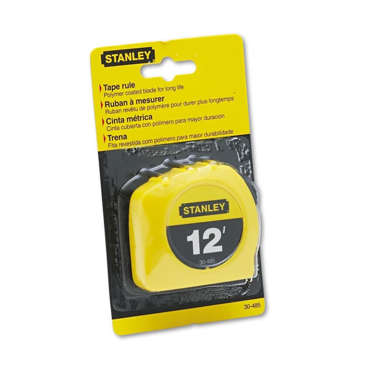 STANLEY BOSTITCH Power Return Tape Measure with Belt Clip, 0.5 x 12 ft, Yellow (BOS30485)