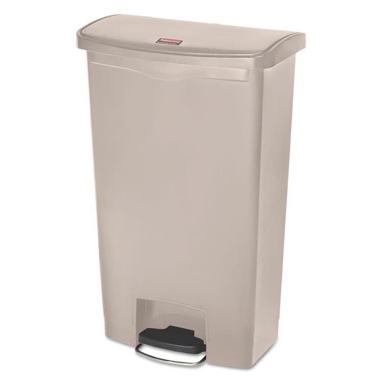 RUBBERMAID COMMERCIAL PROD. Streamline Resin Step-On Container, Front Step Style, 18 gal, Polyethylene, Beige (RCP1883460)