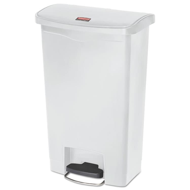 RUBBERMAID COMMERCIAL PROD. Streamline Resin Step-On Container, Front Step Style, 13 gal, Polyethylene, White (RCP1883557)