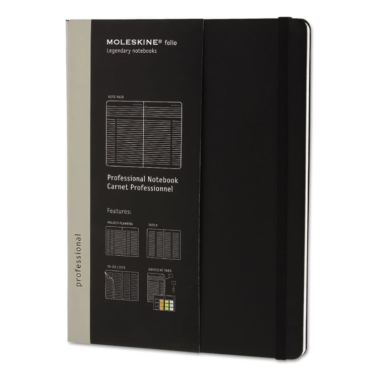 HACHETTE BOOK GROUP Professional Notebook, 1-Subject, Narrow Rule, Black Hardcover, (192) 9.75 x 7.5 Sheets (HBGPROPFNTB4HBK)