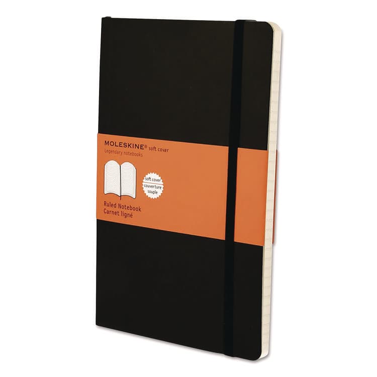 HACHETTE BOOK GROUP Classic Softcover Notebook, 1-Subject, Narrow Rule, Black Cover, (192) 8.25 x 5 Sheets (HBGMSL14)