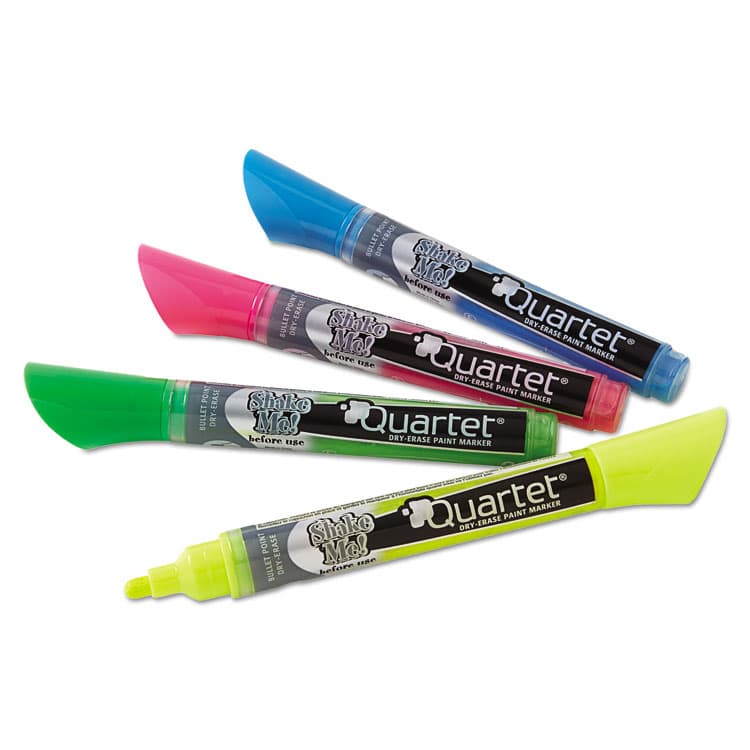 QUARTET MFG. Neon Dry Erase Marker Set, Broad Bullet Tip, Assorted Colors, 4/Set (QRT79551) thumbnail 2
