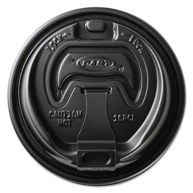 DART Optima Reclosable Lids for Hot Paper Cups, Fits 10 oz to 24 oz Hot Cups, Plastic, Black, 1,000/Carton (SCCOPT316B) thumbnail 2