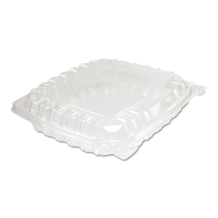 DART ClearSeal Hinged-Lid Plastic Containers, 8.31 x 8.31 x 2, Clear, Plastic, 125/Bag, 2 Bags/Carton (DCCC89PST1)