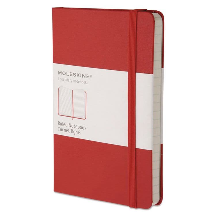 HACHETTE BOOK GROUP Hard Cover Notebook, 1-Subject, Narrow Rule, Red Cover, (192) 5.5 x 3.5 Sheets (HBGMM710R)