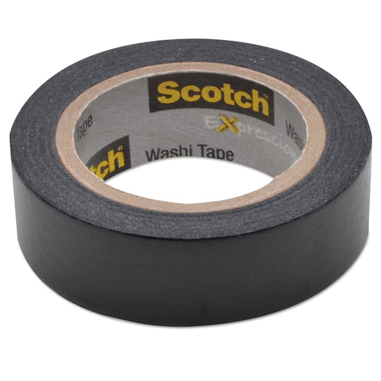 3M/COMMERCIAL TAPE DIV. Expressions Washi Tape, 1.25" Core, 0.59" x 32.75 ft, Black (MMMC314BLK) thumbnail 2