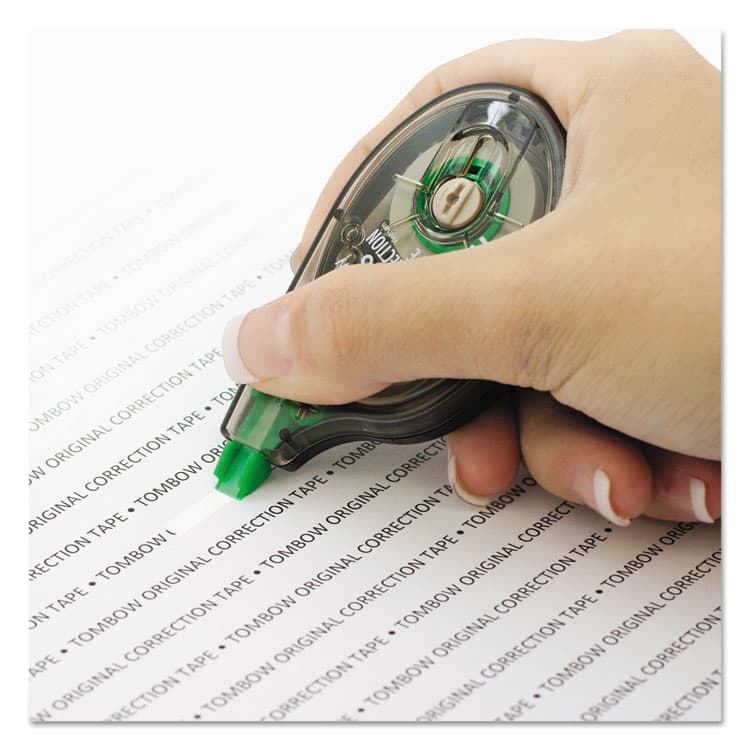 AMERICAN TOMBOW . MONO Original Correction Tape, Non-Refillable, 0.17" x 32.83 ft, White Tape, Translucent Smoke/Green Dispenser (TOM68620) thumbnail 2