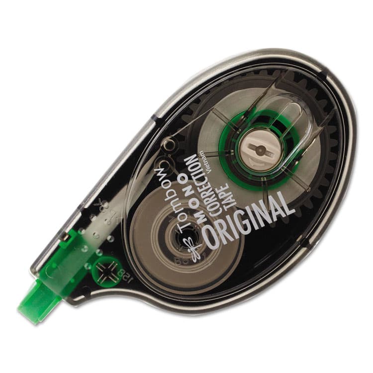 AMERICAN TOMBOW . MONO Original Correction Tape, Non-Refillable, 0.17" x 32.83 ft, White Tape, Translucent Smoke/Green Dispenser (TOM68620)