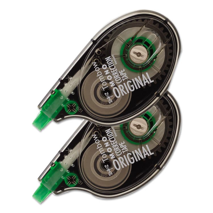 AMERICAN TOMBOW . MONO Original Correction Tape Value Pack, Non-Refillable, 0.17" x 32.83 ft, Translucent Smoke/Green Dispenser, 2/Pack (TOM68627) thumbnail 2