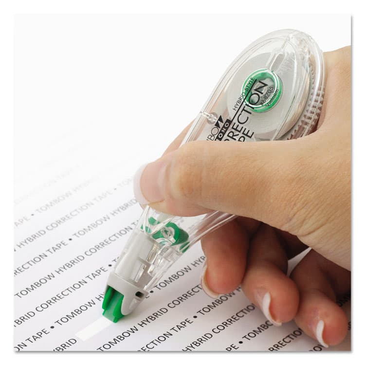 AMERICAN TOMBOW . MONO Hybrid Correction Tape Value Pack, Non-Refillable, 0.17" x 32.83 ft, White Tape, Clear/Green Dispenser, 10/Pack (TOM68721) thumbnail 3