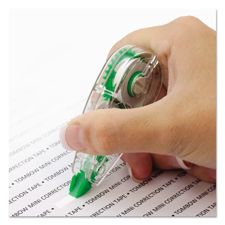 AMERICAN TOMBOW . MONO Mini Correction Tape Value Pack, Non-Refillable, 0.17" x 26.25 ft, White Tape, Clear/Green Dispenser, 10/Pack (TOM68722) thumbnail 3