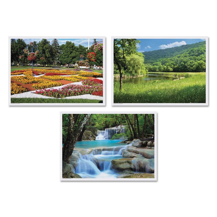 HOFFMASTER Placemats, Three Summer Days Photo Designs, Smooth Surface, Straight Edges, 14" x 10", Multicolor, 1,000/Carton (HFM702077)