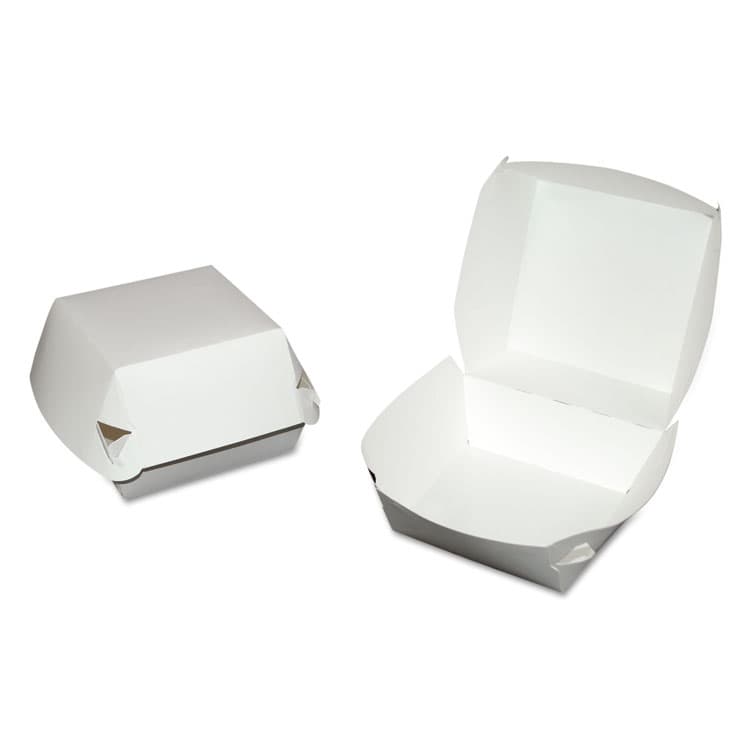 SOUTHERN CHAMPION TRAY Hamburger Clamshell, 4.37 x 4.37 x 3.37, White, Paper, 500/Carton (SCH0705)