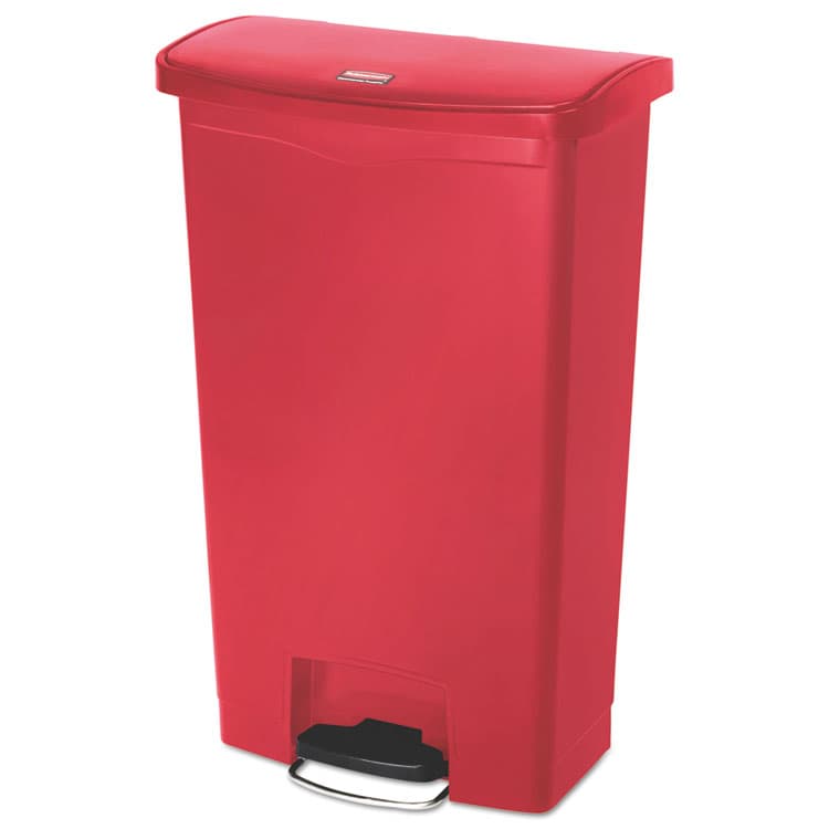 RUBBERMAID COMMERCIAL PROD. Streamline Resin Step-On Container, Front Step Style, 18 gal, Polyethylene, Red (RCP1883568)