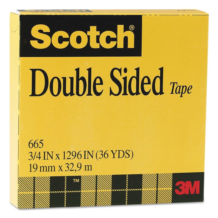 3M/COMMERCIAL TAPE DIV. Double-Sided Tape, 3" Core, 0.75" x 36 yds, Clear (MMM665341296) thumbnail 2